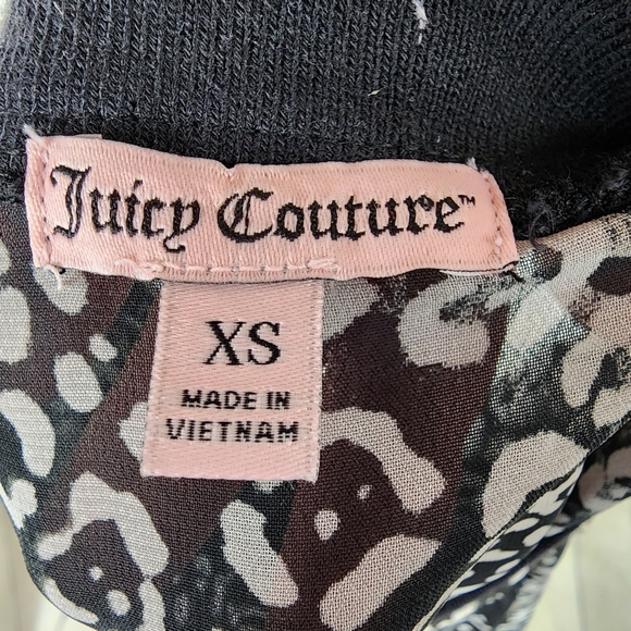 Juicy Couture Viva Luxe Zip Front Jacket Sheer Leopard Print Black Size XS - Picture 3 of 12